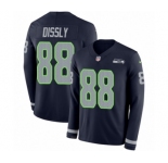 Men's Nike Seattle Seahawks #88 Will Dissly Limited Navy Blue Therma Long Sleeve NFL Jersey