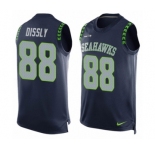 Men's Nike Seattle Seahawks #88 Will Dissly Limited Steel Blue Player Name & Number Tank Top NFL Jersey