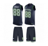 Men's Nike Seattle Seahawks #88 Will Dissly Limited Steel Blue Tank Top Suit NFL Jersey