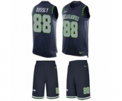 Men's Nike Seattle Seahawks #88 Will Dissly Limited Steel Blue Tank Top Suit NFL Jersey