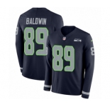 Men's Nike Seattle Seahawks #89 Doug Baldwin Limited Navy Blue Therma Long Sleeve NFL Jersey