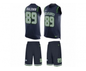 Men's Nike Seattle Seahawks #89 Doug Baldwin Limited Steel Blue Tank Top Suit NFL Jersey