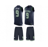 Men's Nike Seattle Seahawks #9 Jon Ryan Limited Steel Blue Tank Top Suit NFL Jersey