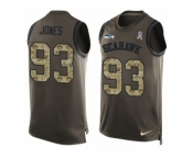 Men's Nike Seattle Seahawks #93 Nazair Jones Limited Green Salute to Service Tank Top NFL Jersey