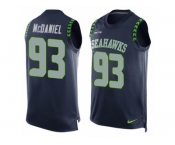 Men's Nike Seattle Seahawks #93 Tony McDaniel Limited Steel Blue Player Name & Number Tank Top NFL Jersey