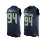 Men's Nike Seattle Seahawks #94 Malik McDowell Limited Steel Blue Player Name & Number Tank Top NFL Jersey