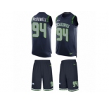 Men's Nike Seattle Seahawks #94 Malik McDowell Limited Steel Blue Tank Top Suit NFL Jersey