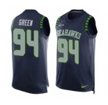 Men's Nike Seattle Seahawks #94 Rasheem Green Limited Steel Blue Player Name & Number Tank Top NFL Jersey