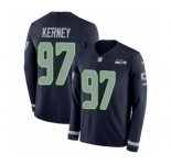 Men's Nike Seattle Seahawks #97 Patrick Kerney Limited Navy Blue Therma Long Sleeve NFL Jersey
