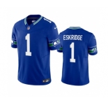 Men's Seattle Seahawks #1 Dee Eskridge Royal 2023 F.U.S.E. Vapor Limited Throwback Stitched Jersey