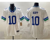 Men's Seattle Seahawks #10 Cooper Kupp White F.U.S.E. Throwback Vapor Limited Football Stitched Jersey