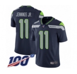 Men's Seattle Seahawks #11 Gary Jennings Jr. Navy Blue Team Color Vapor Untouchable Limited Player 100th Season Football Jersey