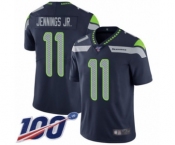 Men's Seattle Seahawks #11 Gary Jennings Jr. Navy Blue Team Color Vapor Untouchable Limited Player 100th Season Football Jersey