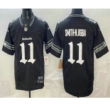 Men's Seattle Seahawks #11 Jaxon Smith Njigba Black 2025 FUSE Gothic Rain City Shadows Edition Vapor Limited Jersey
