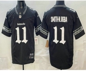 Men's Seattle Seahawks #11 Jaxon Smith Njigba Black 2025 FUSE Gothic Rain City Shadows Edition Vapor Limited Jersey