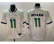 Men's Seattle Seahawks #11 Jaxon Smith-Njigba White 2025 F.U.S.E. “Rivalries” Vapor Untouchable Limited Football Stitched Jersey