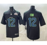 Men's Seattle Seahawks #12 Fan Limited Black Super Bowl LX Fashion Vapor Jersey