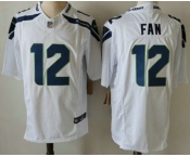 Men's Seattle Seahawks #12 Fan Limited FUSE White Vapor Jersey