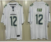 Men's Seattle Seahawks #12 Fan Limited White Fashion Vapor Jersey