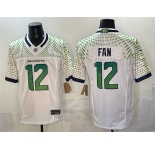 Men's Seattle Seahawks #12 Fan White 2025 F.U.S.E. “Rivalries” Vapor Untouchable Limited Football Stitched Jersey