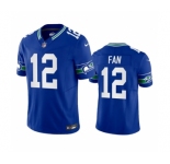 Men's Seattle Seahawks 12th Fan Royal 2023 F.U.S.E. Vapor Limited Throwback Stitched Jersey