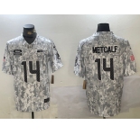 Men's Seattle Seahawks #14 DK Metcalf 2024 Arctic Camo Salute To Service Limited Stitched Football Jersey