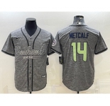 Men's Seattle Seahawks #14 DK Metcalf Grey Camo With Patch Cool Base Stitched Baseball Jersey