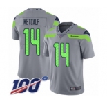 Men's Seattle Seahawks #14 D.K. Metcalf Limited Silver Inverted Legend 100th Season Football Jersey