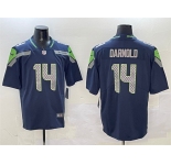 Men's Seattle Seahawks #14 Sam Darnold Navy 2025 Vapor Limited Football Stitched Jersey