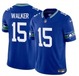 Men's Seattle Seahawks #15 P.J. Walker Royal 2024 F.U.S.E Throwback Vapor Limited Football Stitched Jersey