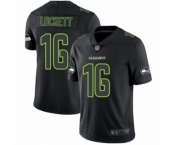 Men's Seattle Seahawks #16 Tyler Lockett Limited Black Rush Impact Football Jersey