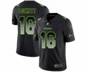 Men's Seattle Seahawks #16 Tyler Lockett Limited Black Smoke Fashion Football Jersey