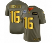 Men's Seattle Seahawks #16 Tyler Lockett Limited Olive Gold 2019 Salute to Service Football Jersey