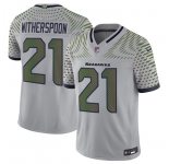 Men's Seattle Seahawks #21 Devon Witherspoon Gray 2025 F.U.S.E. “Rivalries” Vapor Limited Football Stitched Jersey