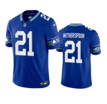 Men's Seattle Seahawks #21 Devon Witherspoon Royal 2023 F.U.S.E. Throwback Vapor Limited Stitched Football Jersey