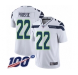 Men's Seattle Seahawks #22 C. J. Prosise White Vapor Untouchable Limited Player 100th Season Football Jersey