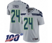 Men's Seattle Seahawks #24 Marshawn Lynch Grey Alternate Vapor Untouchable Limited Player 100th Season Football Jersey