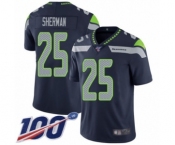 Men's Seattle Seahawks #25 Richard Sherman Navy Blue Team Color Vapor Untouchable Limited Player 100th Season Football Jersey