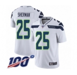 Men's Seattle Seahawks #25 Richard Sherman White Vapor Untouchable Limited Player 100th Season Football Jersey