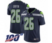 Men's Seattle Seahawks #26 Shaquill Griffin Navy Blue Team Color Vapor Untouchable Limited Player 100th Season Football Jersey