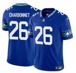 Men's Seattle Seahawks #26 Zach Charbonnet Royal 2024 F.U.S.E Throwback Vapor Limited Stitched Football Jersey