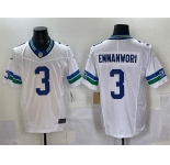Men's Seattle Seahawks #3 Nick Emmanwori White F.U.S.E. Throwback Vapor Limited Football Stitched Jersey