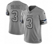 Men's Seattle Seahawks #3 Russell Wilson Limited Gray Team Logo Gridiron Football Jersey