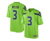 Men's Seattle Seahawks #3 Russell Wilson Nike Green Color Rush Limited Jersey