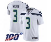 Men's Seattle Seahawks #3 Russell Wilson White Vapor Untouchable Limited Player 100th Season Football Jersey
