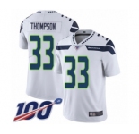 Men's Seattle Seahawks #33 Tedric Thompson White Vapor Untouchable Limited Player 100th Season Football Jersey