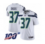 Men's Seattle Seahawks #37 Quandre Diggs White Vapor Untouchable Limited Player 100th Season Football Jersey