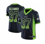 Men's Seattle Seahawks #37 Shaun Alexander Limited Navy Blue Rush Drift Fashion Football Jersey