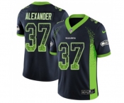 Men's Seattle Seahawks #37 Shaun Alexander Limited Navy Blue Rush Drift Fashion Football Jersey