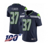 Men's Seattle Seahawks #37 Tre Flowers Navy Blue Team Color Vapor Untouchable Limited Player 100th Season Football Jersey